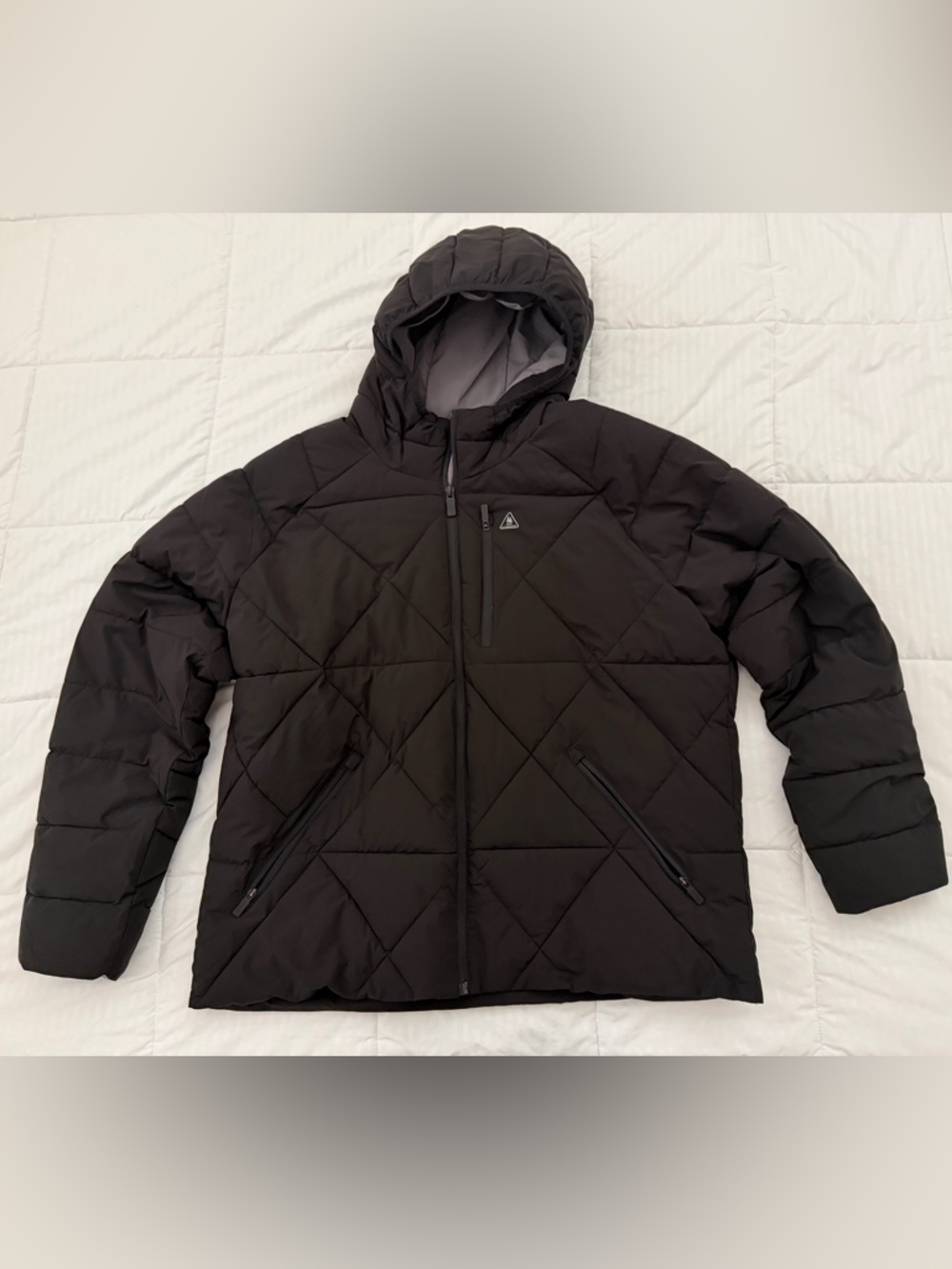 G.H. Bass & Co. Gray Quilted Jacket with Logo Patch